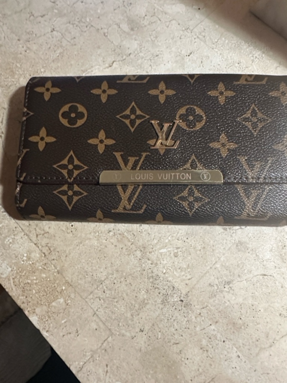 Nice Monogram Continental Wallet in Brown with Gold Hardware